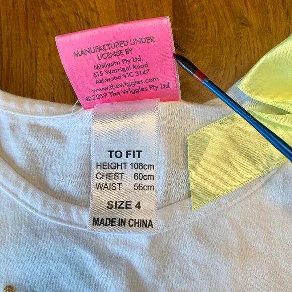 EMMA WIGGLE The Wiggles Girls Tank Top 4 4T Yellow Wiggle Gold Sparkle Top HTF - Picture 6 of 6